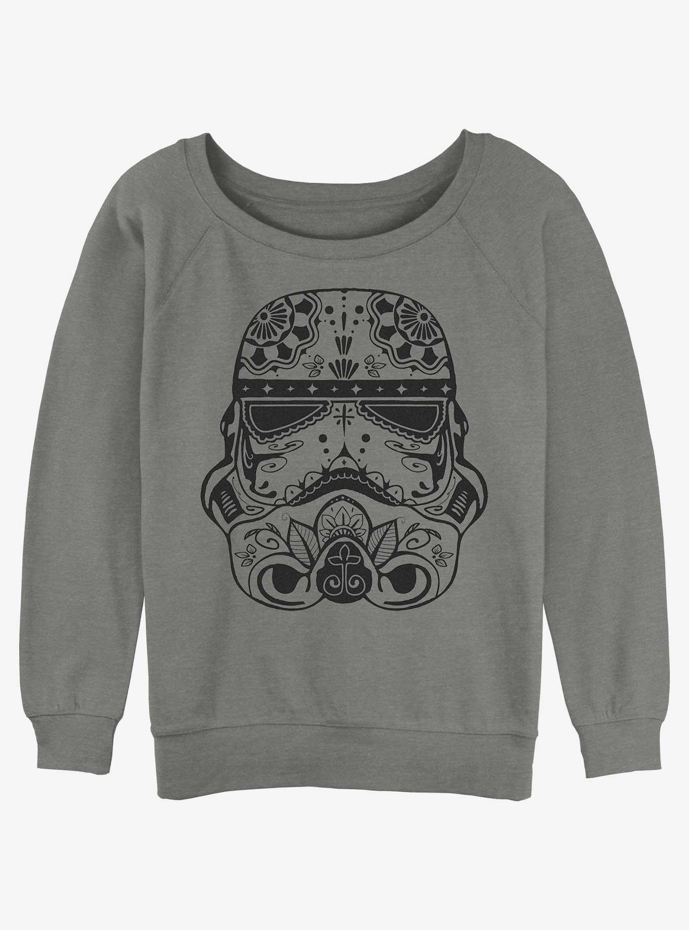 Star Wars Sugar Skull Trooper Helmet Womens Slouchy Sweatshirt, , hi-res