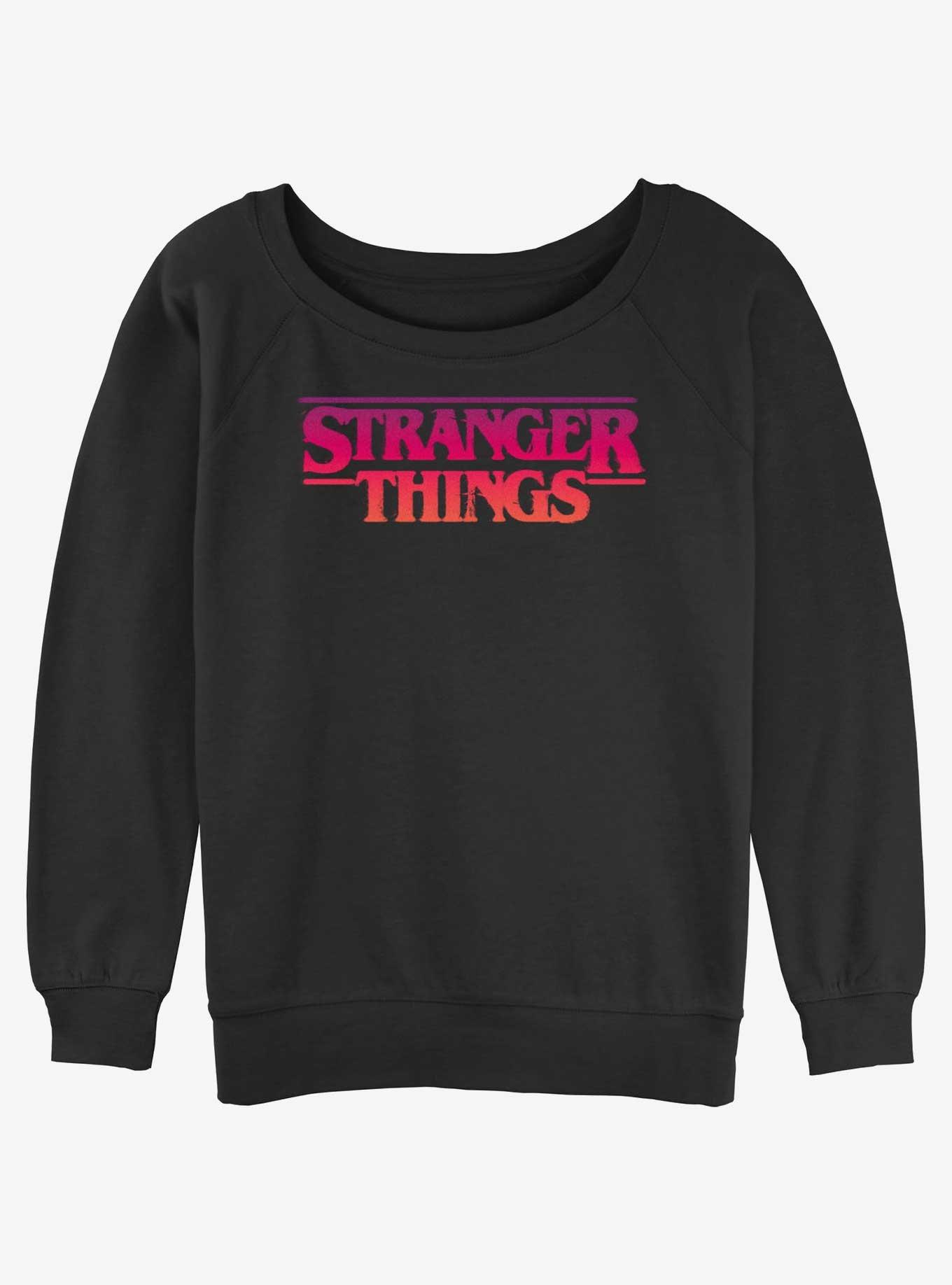 Stranger Things Grunge Logo Womens Slouchy Sweatshirt, , hi-res