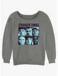 Stranger Things Halftone Gang Womens Slouchy Sweatshirt, GRAY HTR, hi-res
