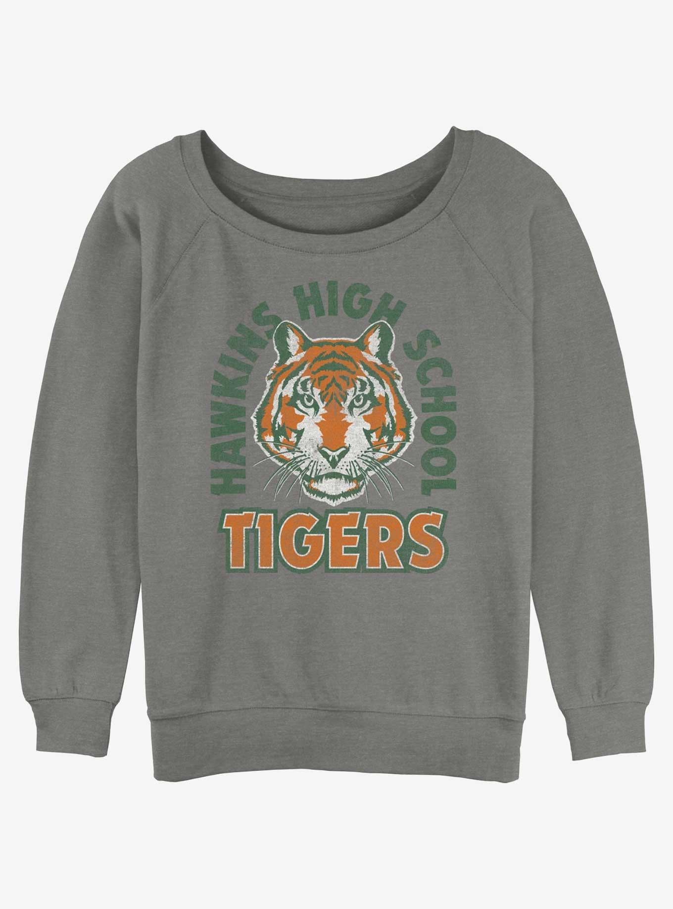 Stranger Things Hawkins High School Tigers Arch Womens Slouchy Sweatshirt, , hi-res