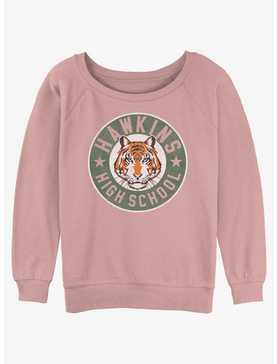 Stranger Things Hawkins High Tiger Emblem Womens Slouchy Sweatshirt, , hi-res