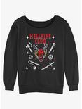 Stranger Things Hellfire Club Devil Womens Slouchy Sweatshirt, BLACK, hi-res