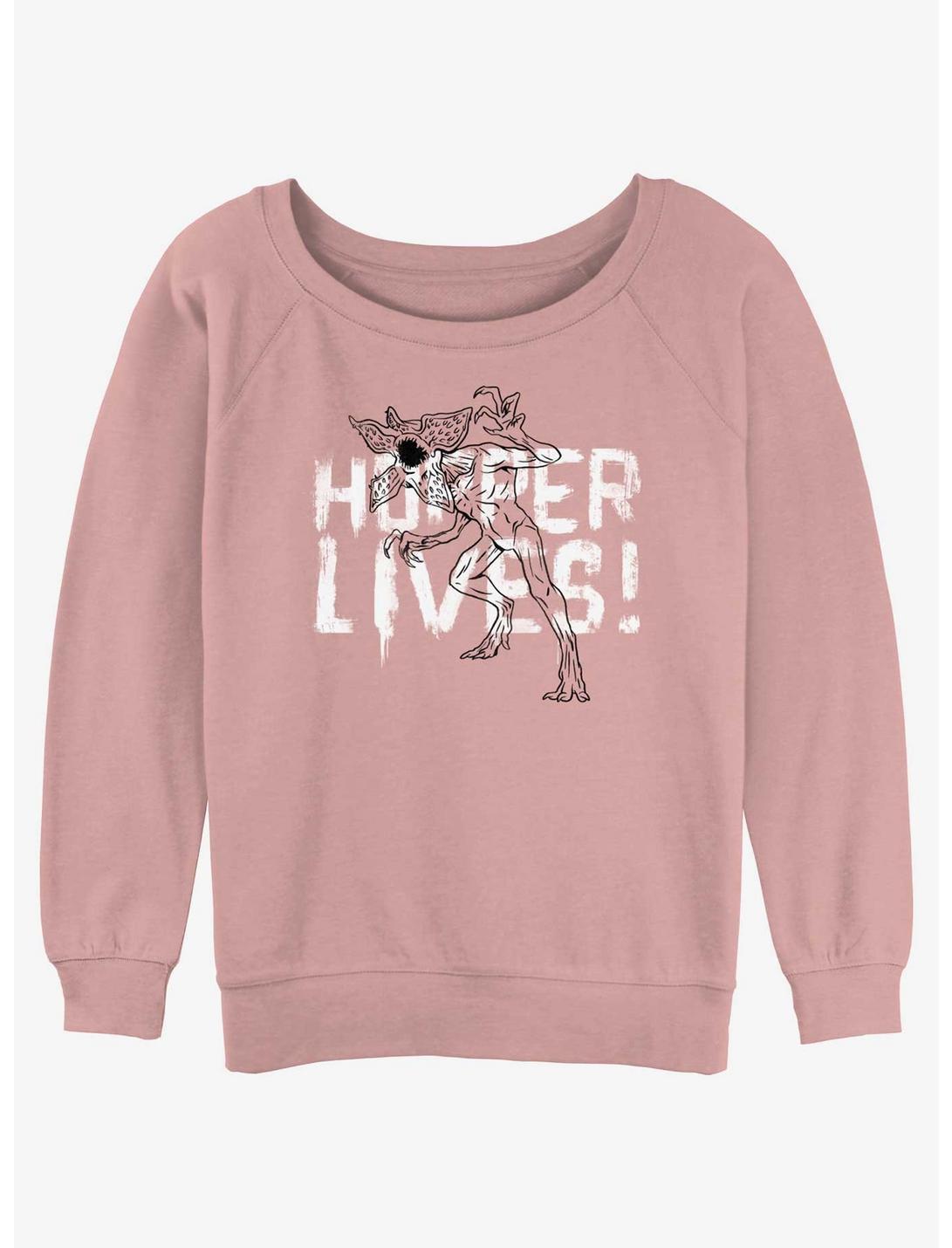Stranger Things Hopper Lives Womens Slouchy Sweatshirt, DESERTPNK, hi-res
