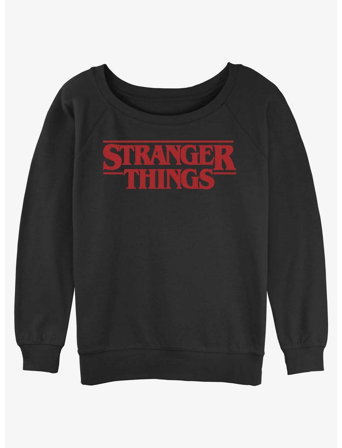 Stranger Things Logo Womens Slouchy Sweatshirt, BLACK, hi-res