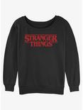Stranger Things Logo Womens Slouchy Sweatshirt, BLACK, hi-res