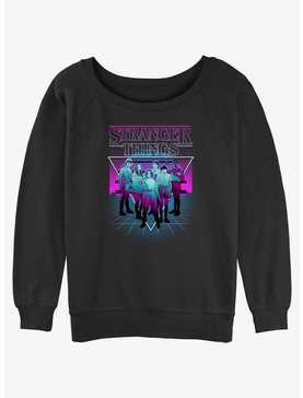 Stranger Things Neon Group Womens Slouchy Sweatshirt, , hi-res