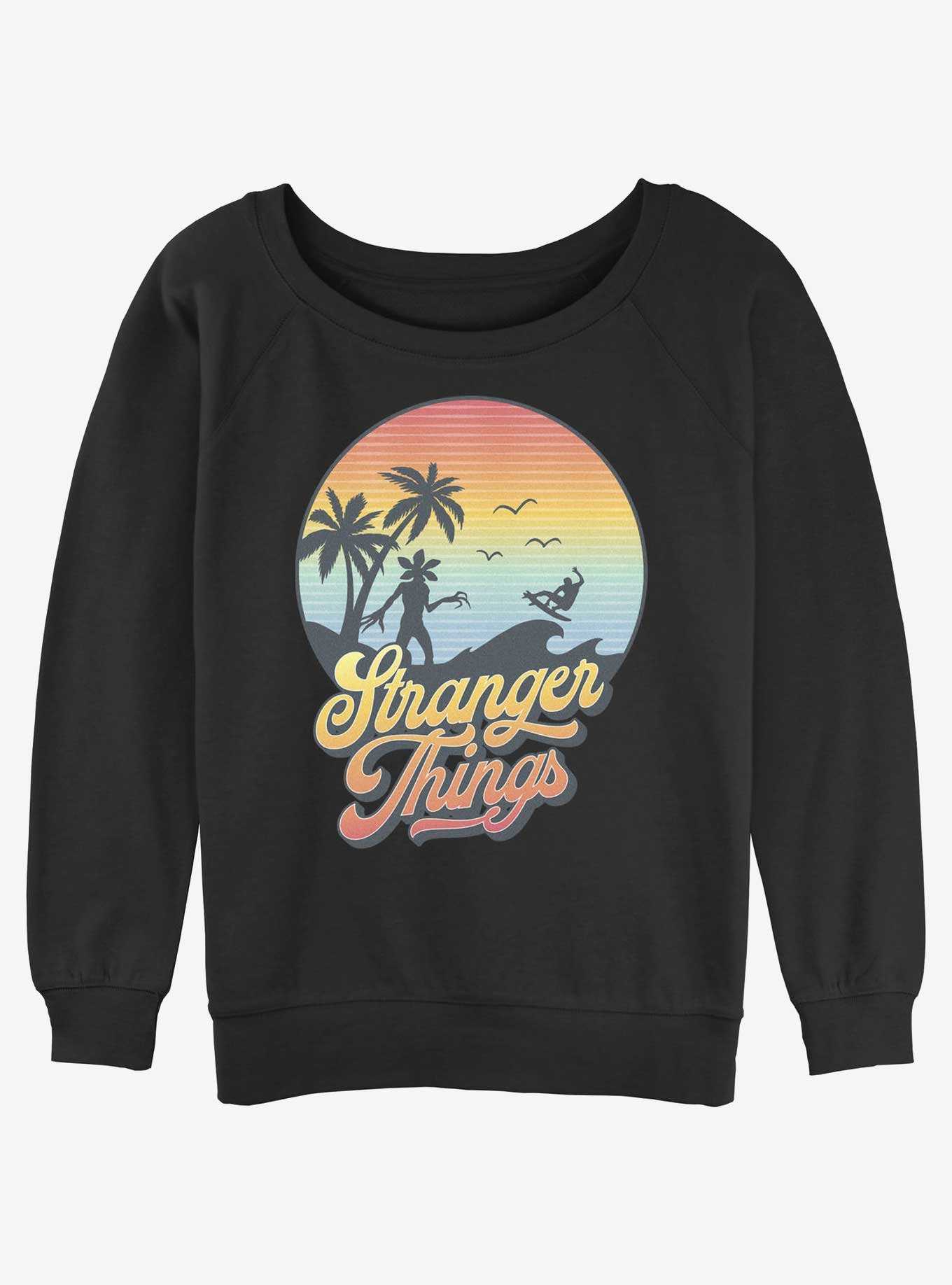 Stranger Things Retro Sun Womens Slouchy Sweatshirt, , hi-res