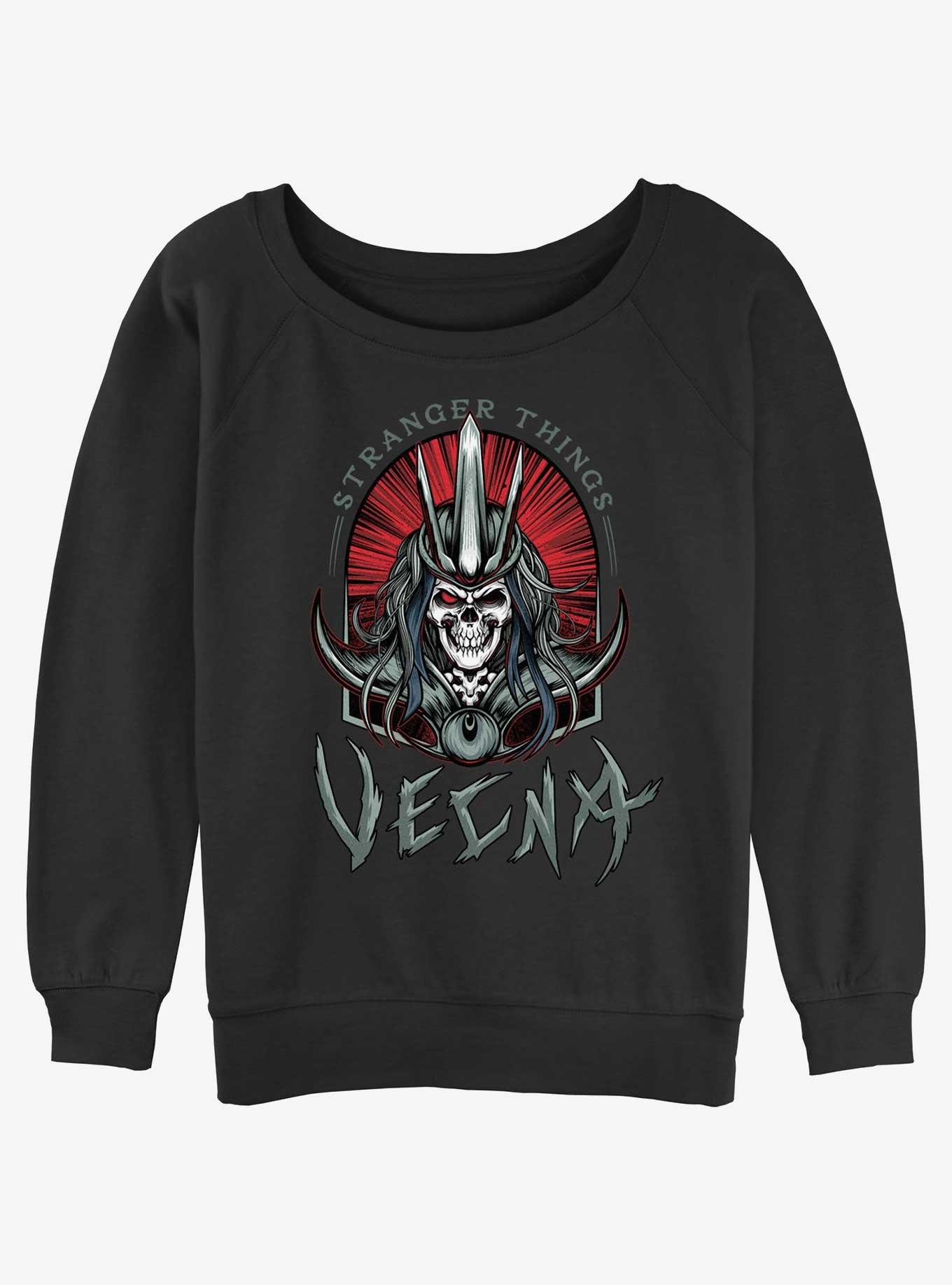 Stranger Things Vecna Tombstone Badge Womens Slouchy Sweatshirt, BLACK, hi-res