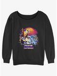 Marvel Thor: Love and Thunder Synthwave Sunset Womens Slouchy Sweatshirt, BLACK, hi-res