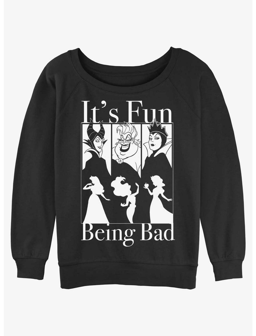 Disney Villains It's Fun Being Bad Womens Slouchy Sweatshirt, BLACK, hi-res