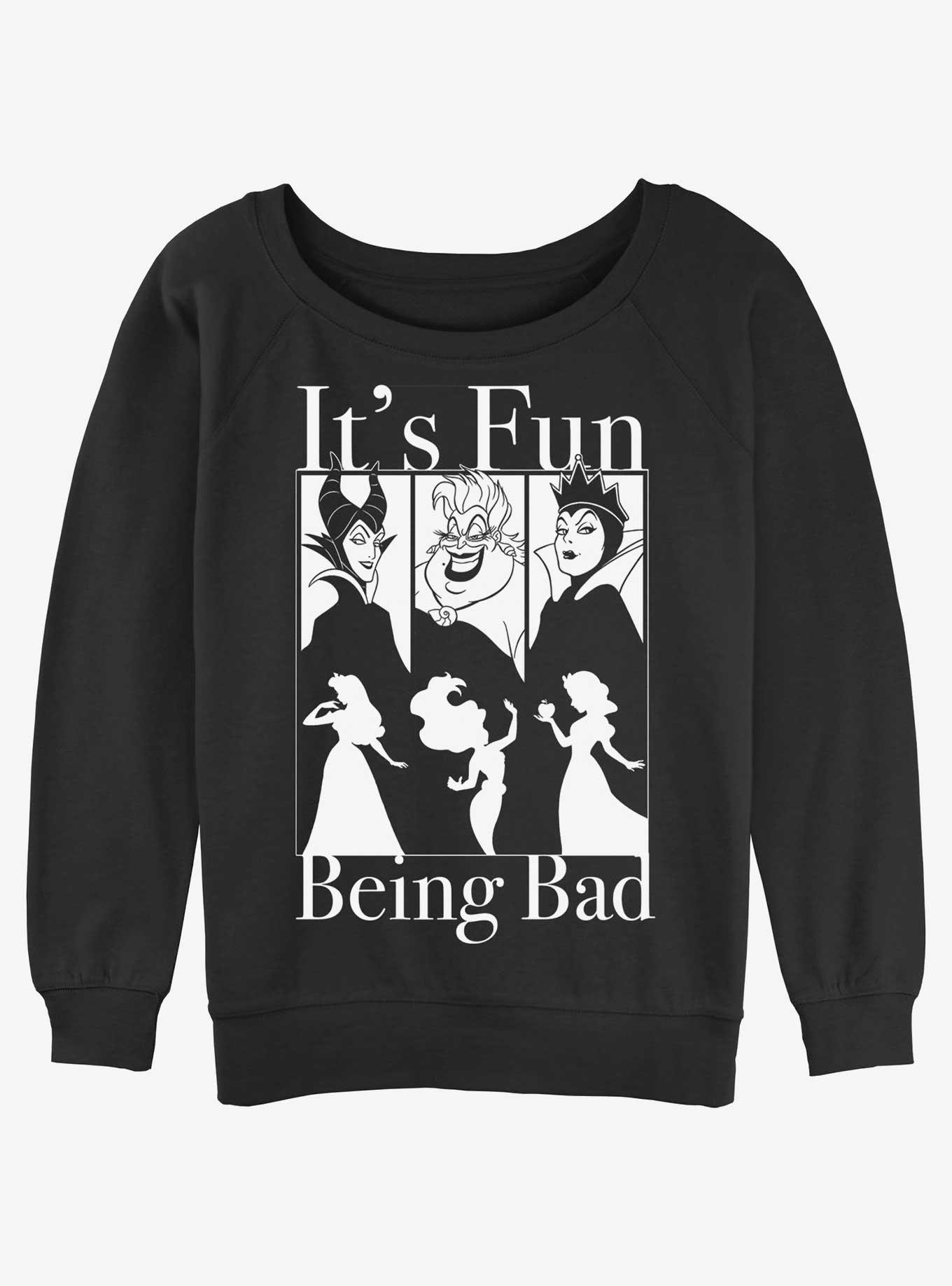 Disney Villains It's Fun Being Bad Womens Slouchy Sweatshirt, , hi-res