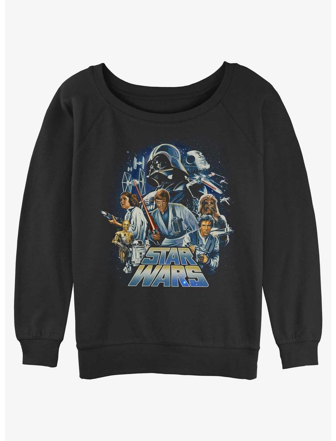 Star Wars Classic Galaxy Heroes Womens Slouchy Sweatshirt, BLACK, hi-res