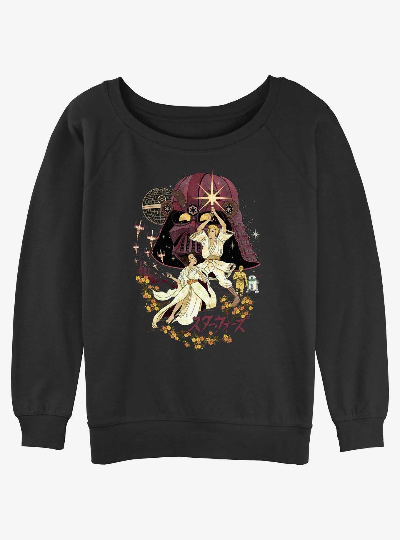 Star Wars Japanese Art Inspired Two Hopes Luke and Leia Womens Slouchy Sweatshirt, , hi-res