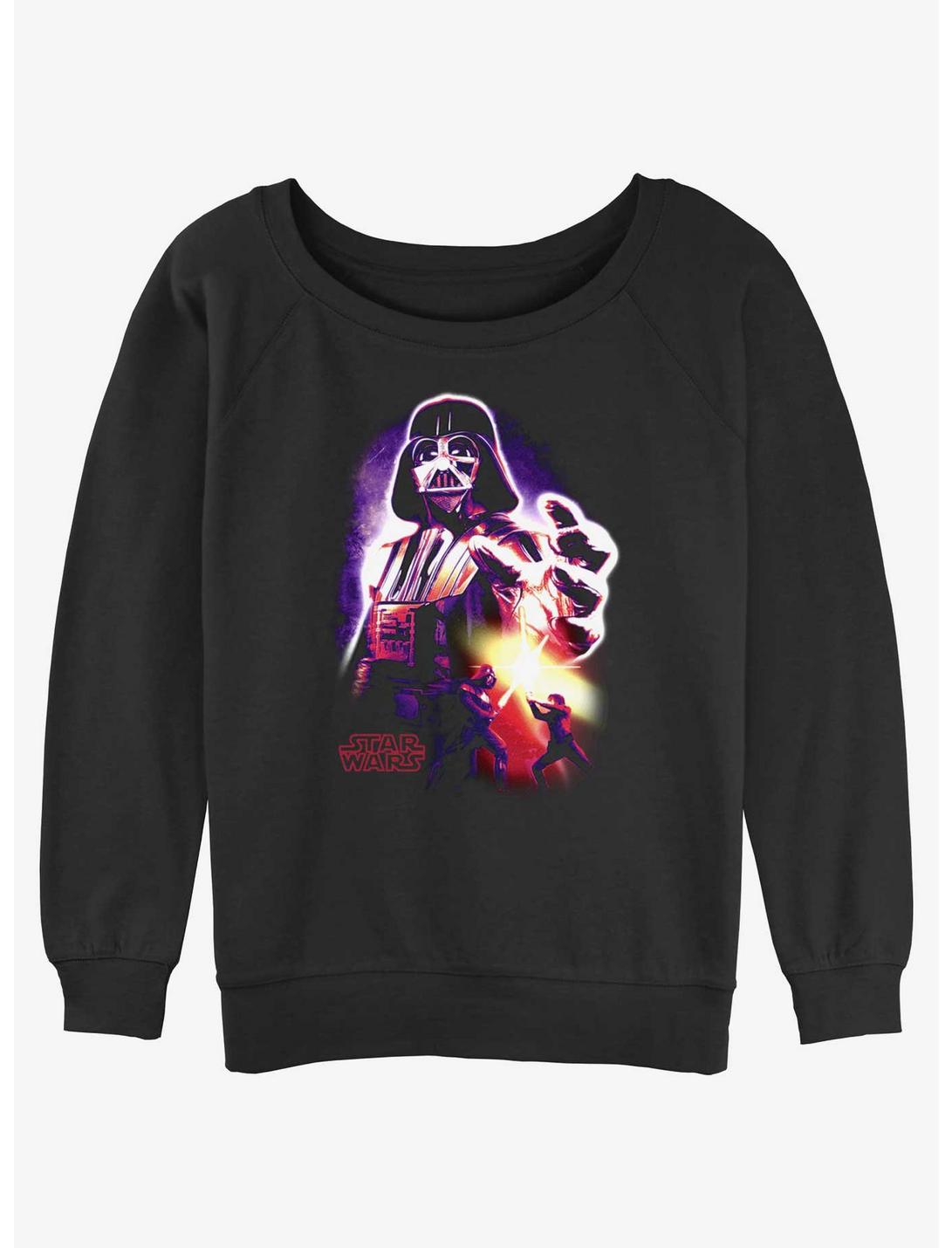 Star Wars Neon Vader Womens Slouchy Sweatshirt, BLACK, hi-res