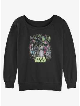 Star Wars Poster Neon Grid Womens Slouchy Sweatshirt, , hi-res