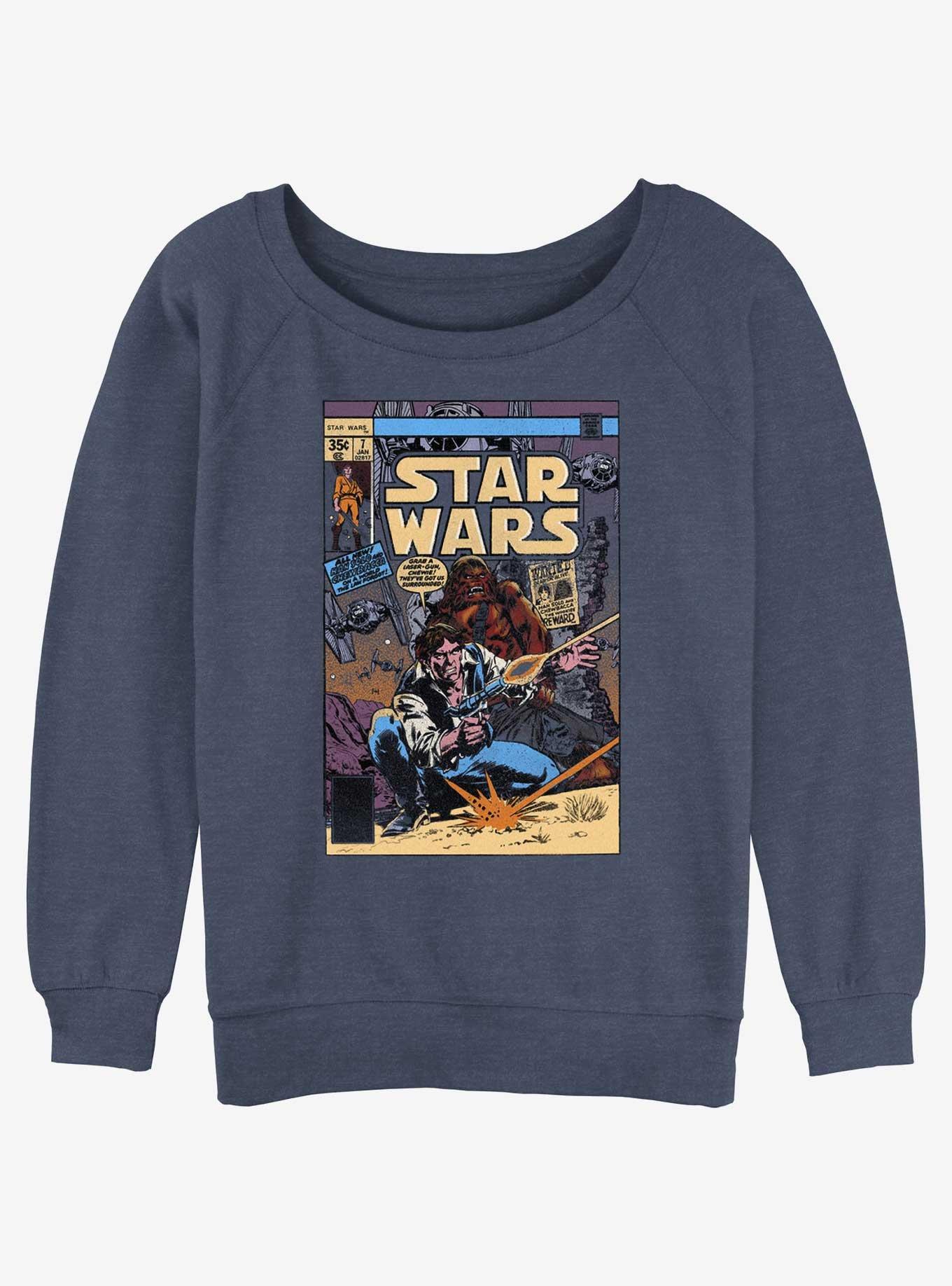 Star Wars Han Solo and Chewie Comic Comic Womens Slouchy Sweatshirt, , hi-res