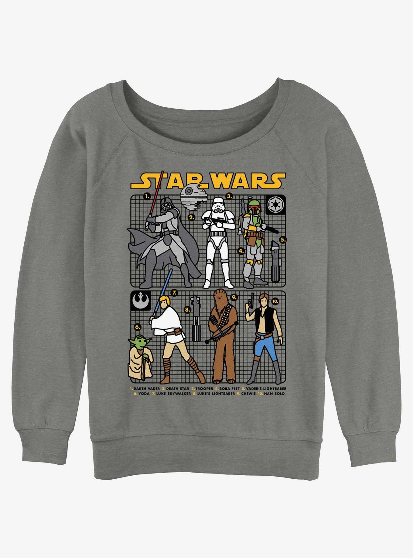 Star Wars Star Crew Womens Slouchy Sweatshirt, GRAY HTR, hi-res