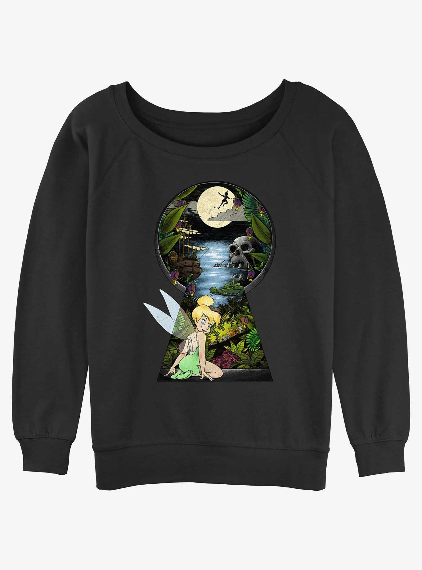 Disney Tinker Bell Keyhole To Neverland Womens Slouchy Sweatshirt, , hi-res