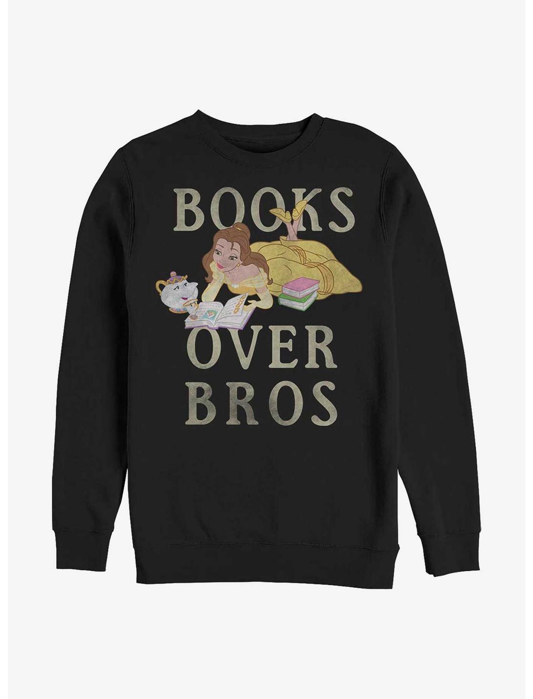 Disney Beauty Beast Books Over Bros Girls Sweatshirt, BLACK, hi-res