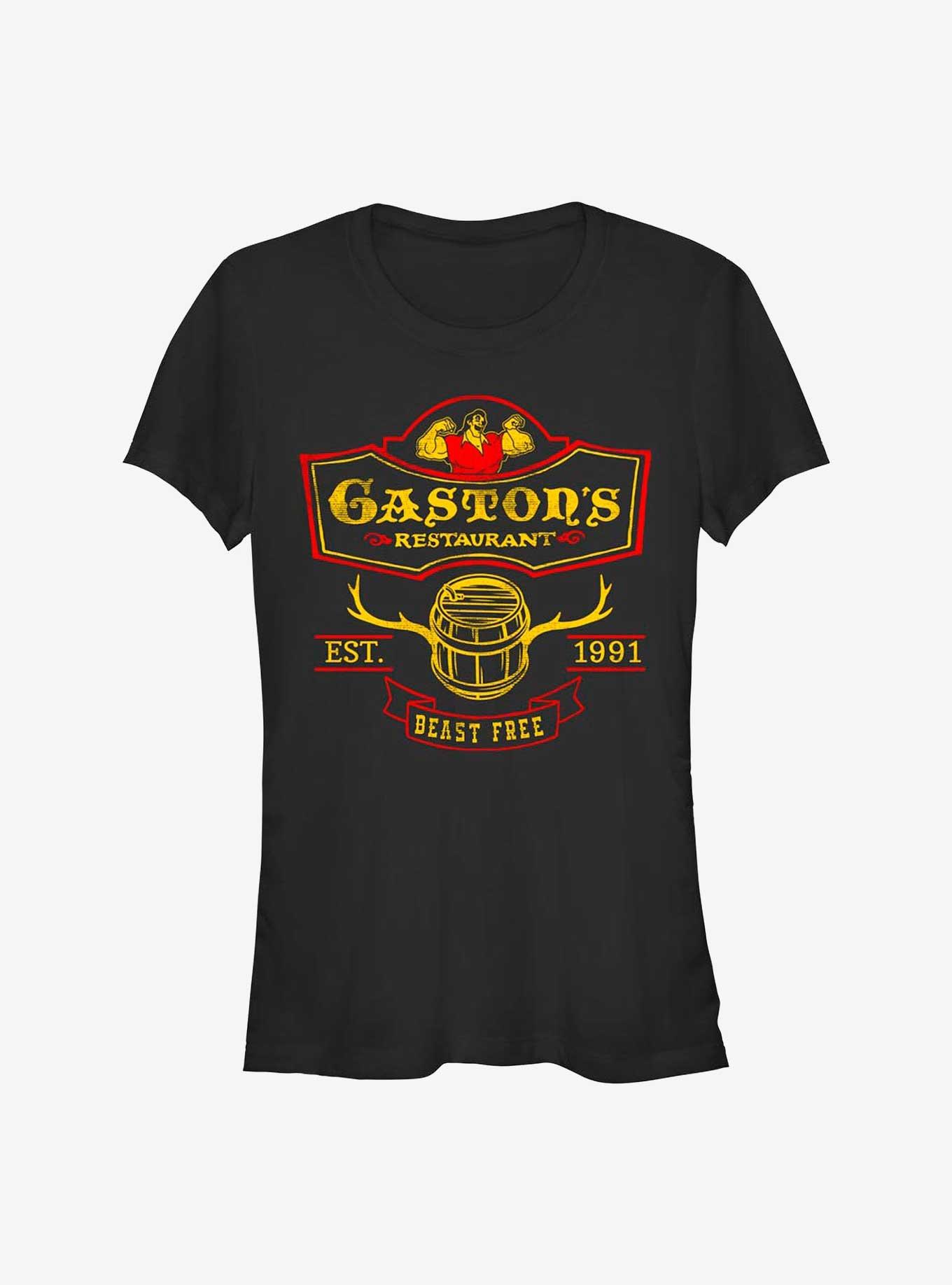 Disney Beauty Beast Gaston'S Restaurant Girls T-Shirt, BLACK, hi-res