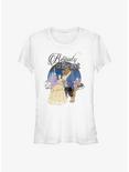 Disney Beauty Beast Vintage Look Poster Girls T-Shirt, WHITE, hi-res