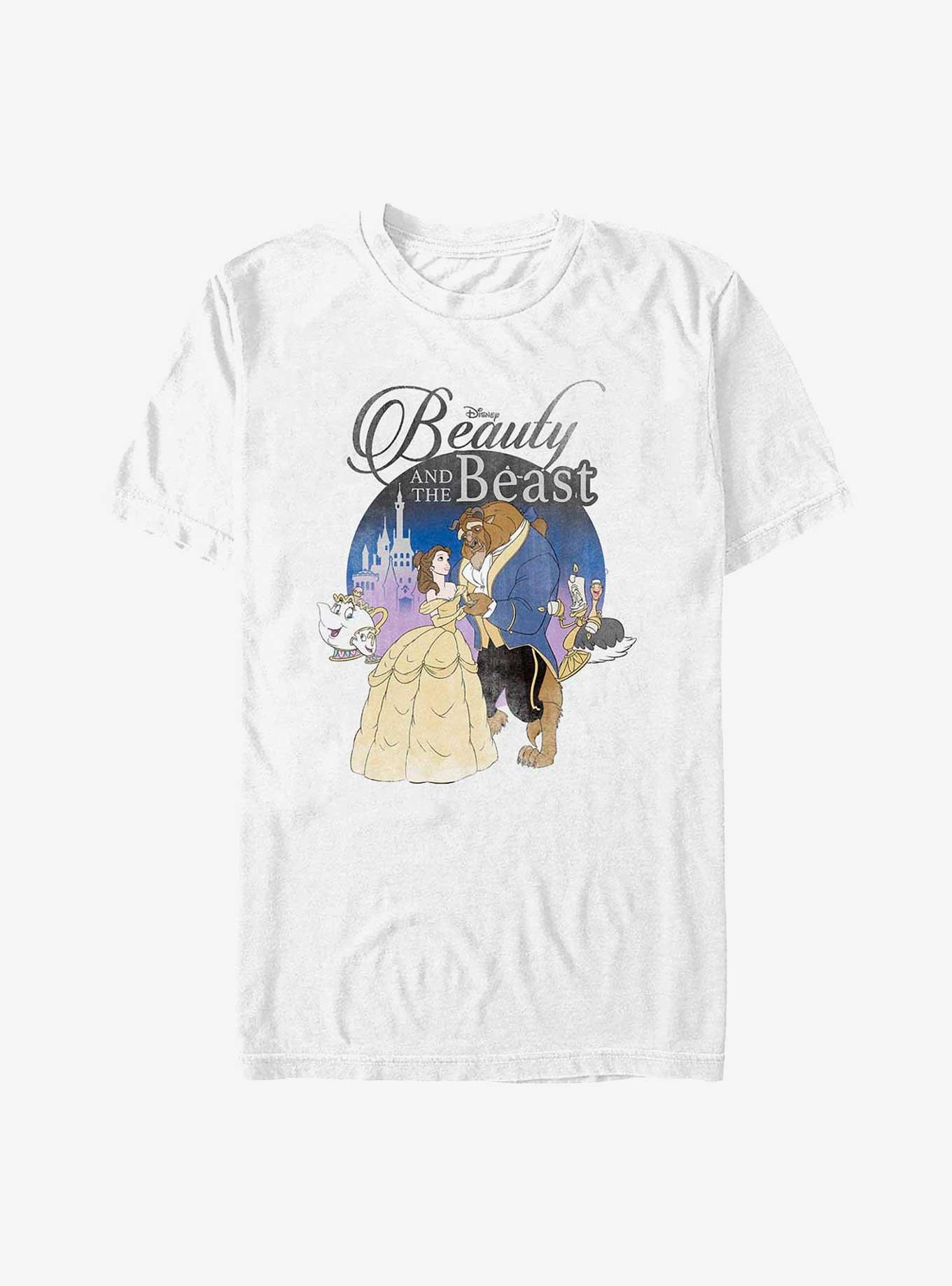 Disney Beauty Beast Vintage Look Poster T-Shirt - WHITE | Hot Topic