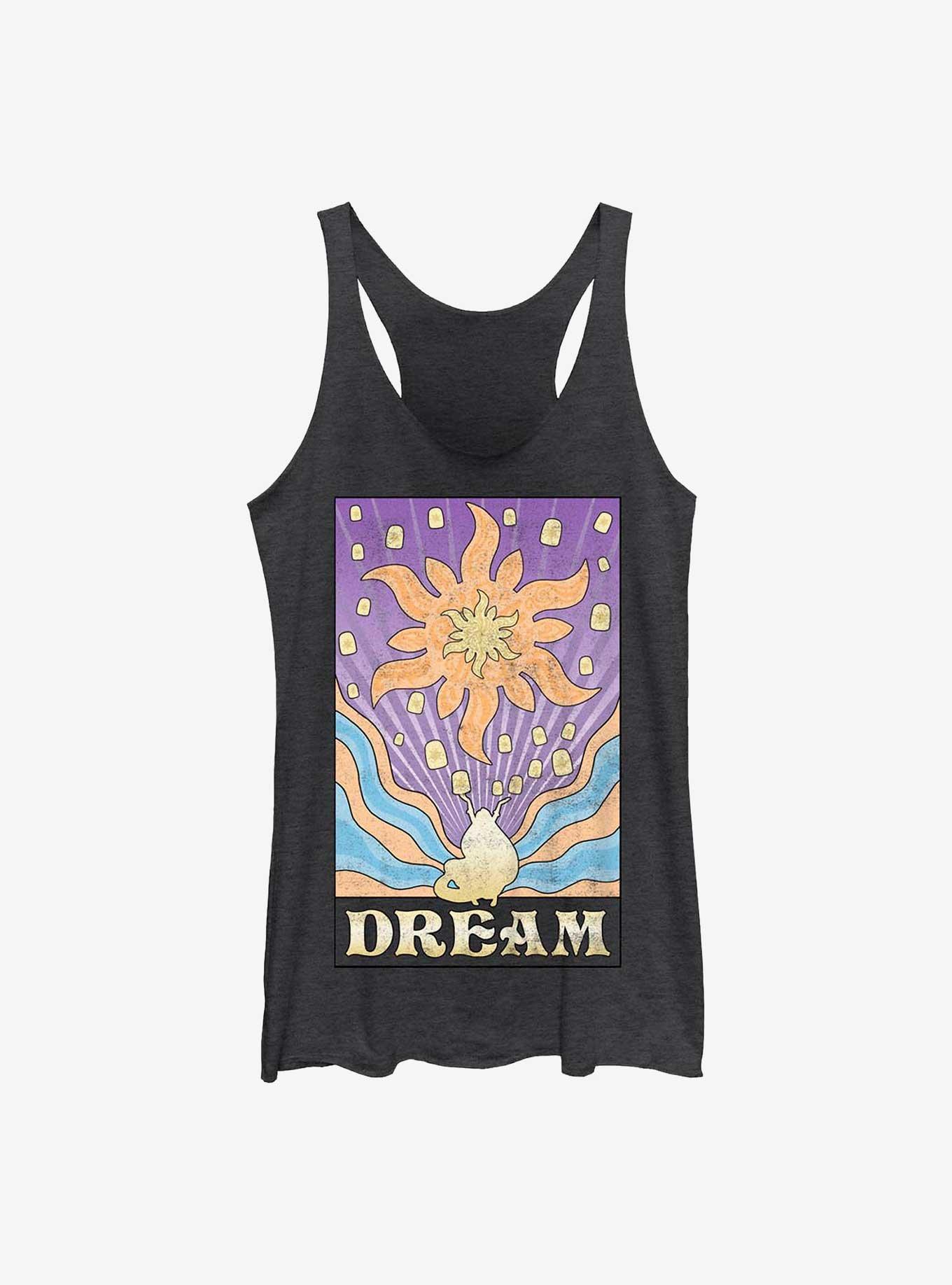 Disney Tangled Dream Festival Girls Raw Edge Tank, BLK HTR, hi-res