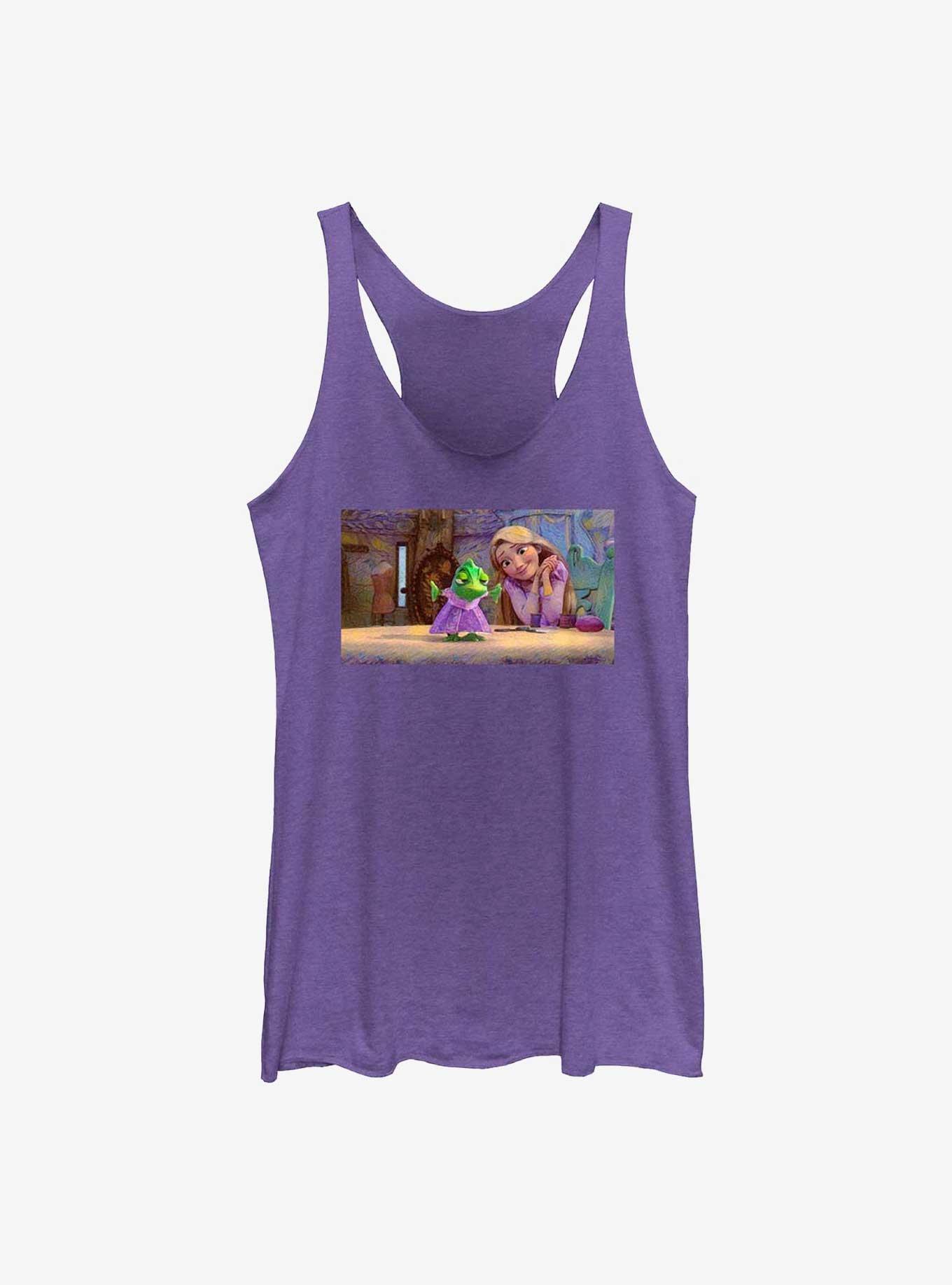 Disney Tangled Pascal & Rapunzel Art Mood Girls Raw Edge Tank Top, , hi-res