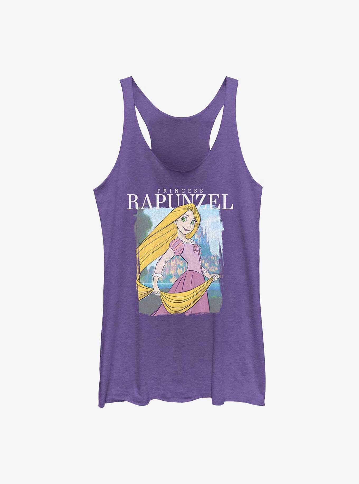 Disney Tangled Princess Rapunzel Girls Raw Edge Tank, PUR HTR, hi-res