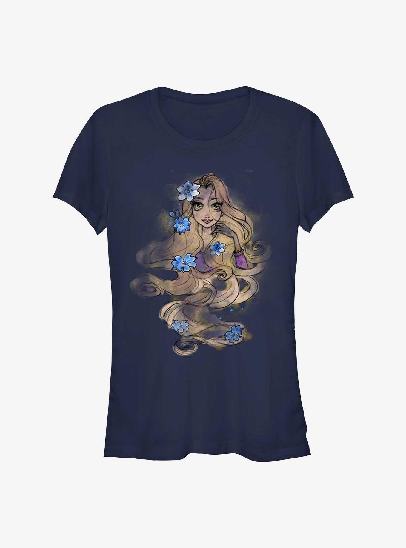 Disney Tangled Whimsical Rapunzel Girls T-Shirt, NAVY, hi-res