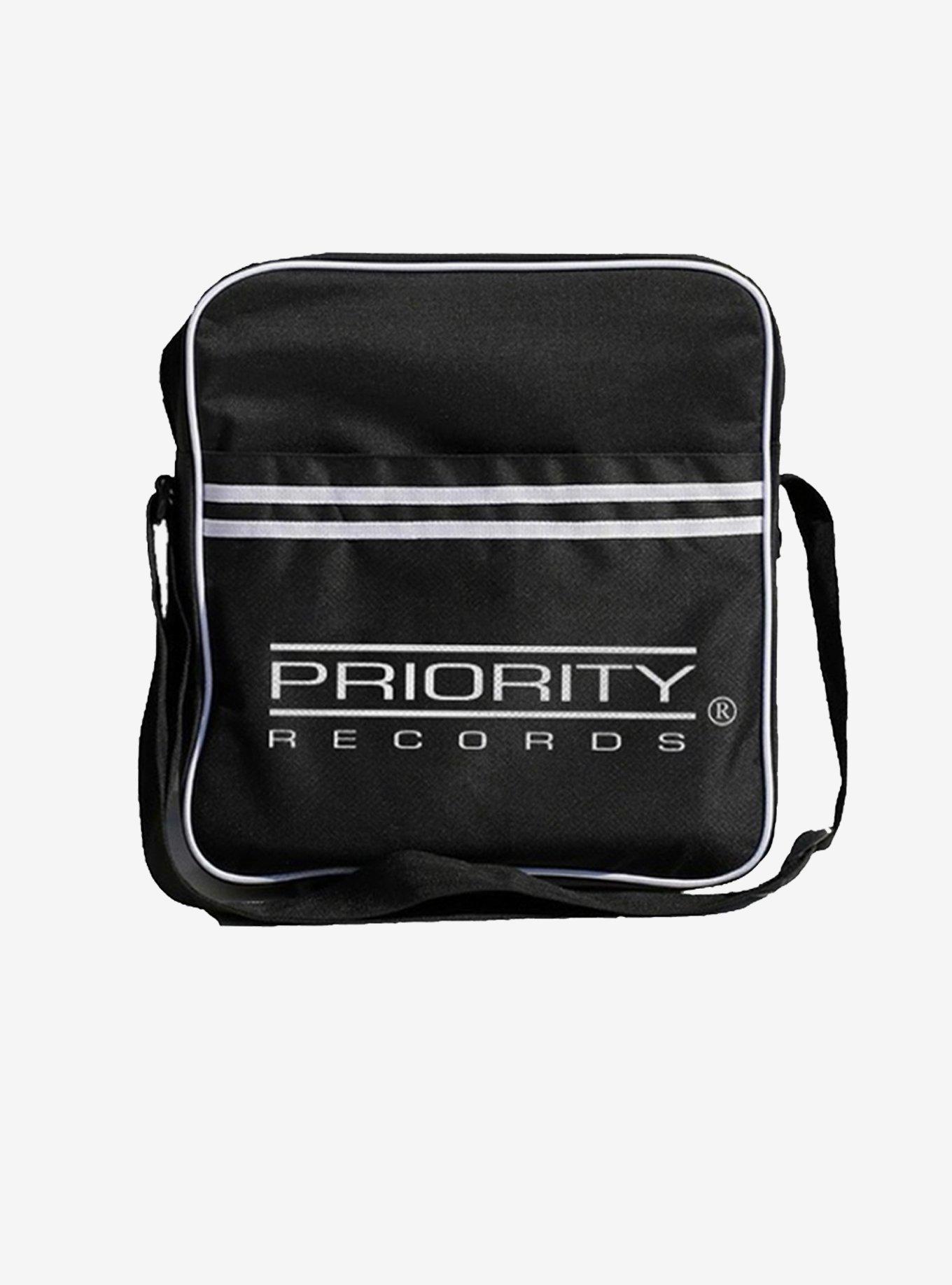 Rocksax Priority Records Zip Top Vinyl Record Crossbody Bag