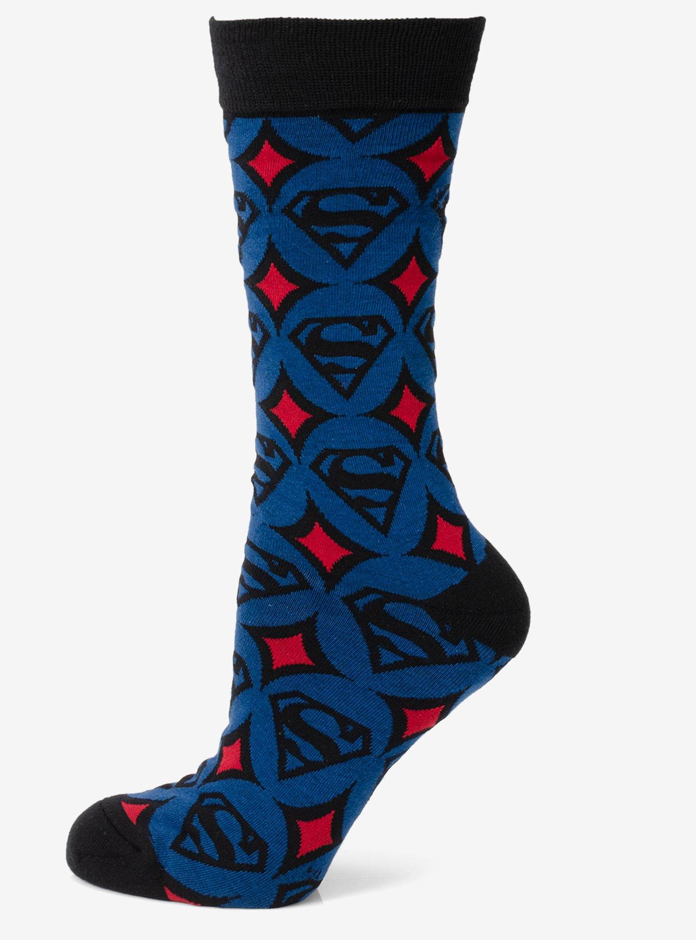 DC Comics Superman Circle Motif Blue Men's Socks, , hi-res