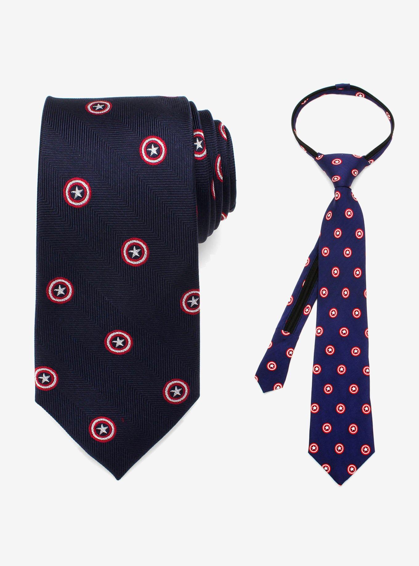 Marvel Captain America Father And Son Captain America Zipper Necktie Gift Set, , hi-res