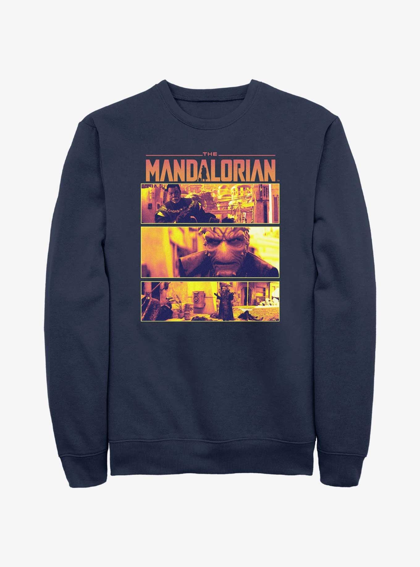 Star Wars The Mandalorian Pirates On Nevarro Standoff Sweatshirt, NAVY, hi-res