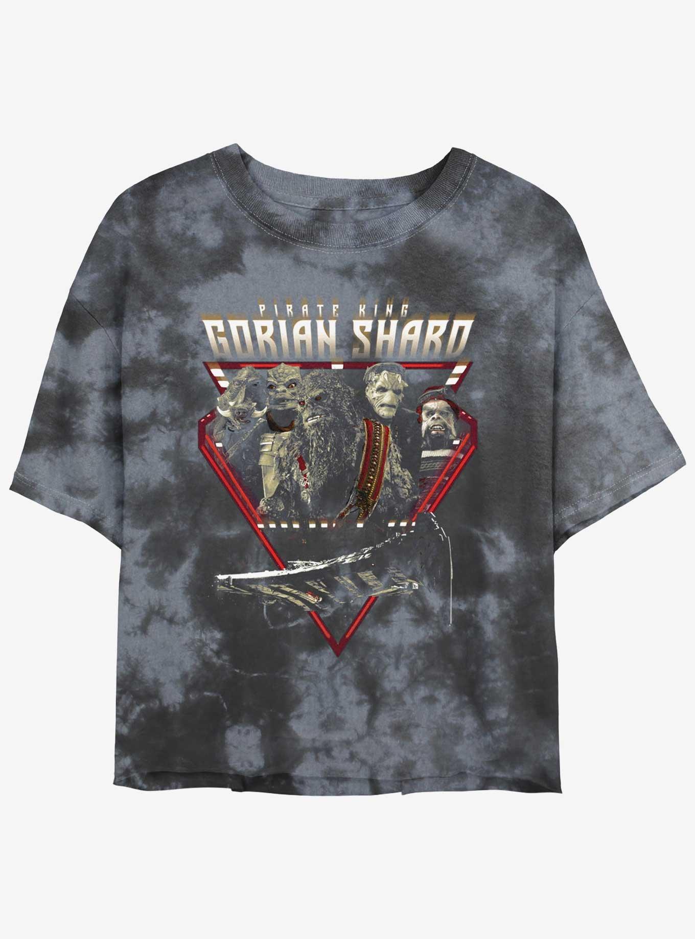 Star Wars The Mandalorian Pirate King Gorian Shard Tie-Dye Girls Crop T-Shirt, BLKCHAR, hi-res