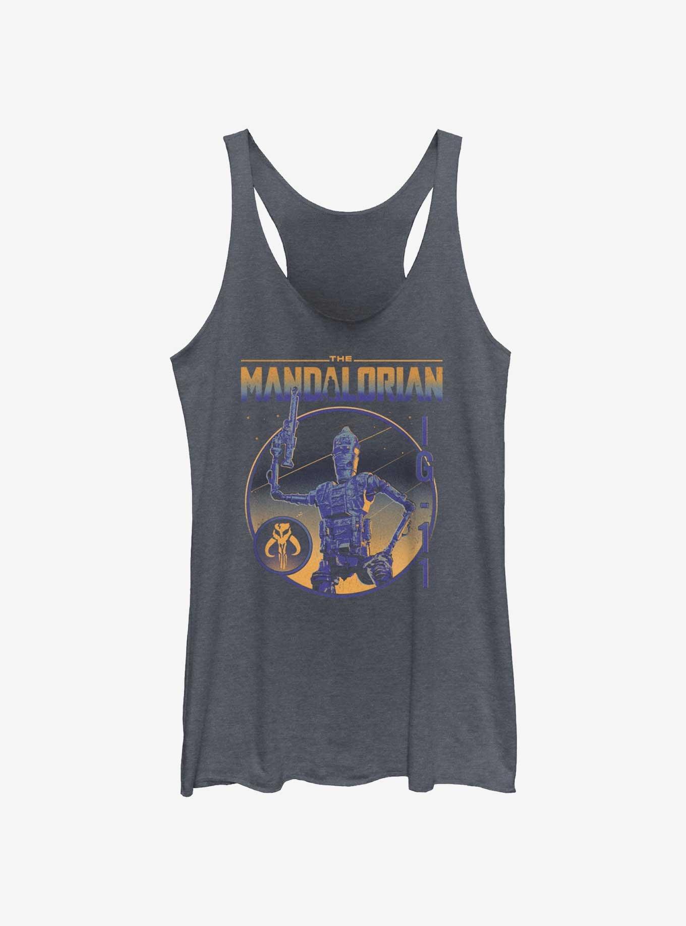Star Wars The Mandalorian IG-11 Statue Girls Tank, NAVY HTR, hi-res