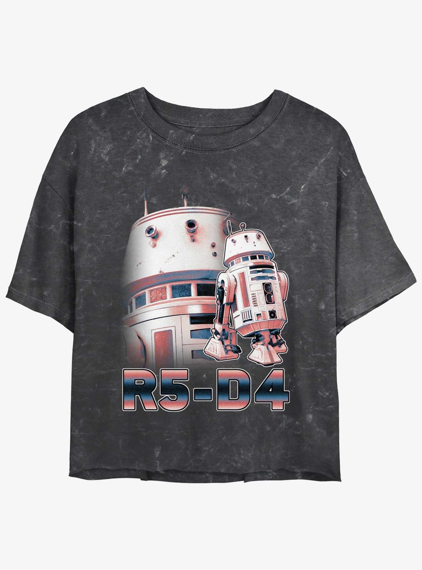 Star Wars The Mandalorian Droid R5-D4 Mineral Wash Girls Crop T-Shirt