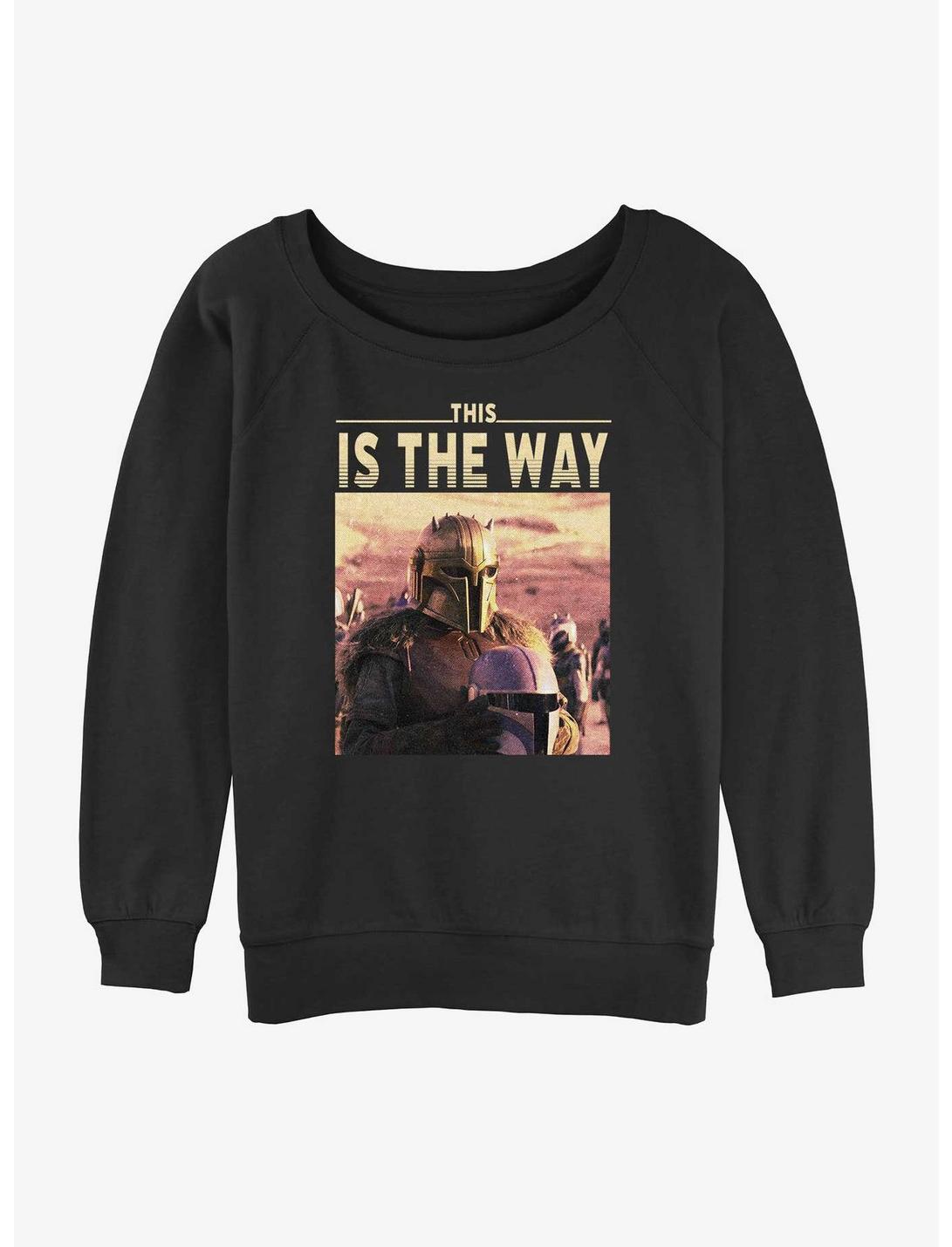 Plus Size Star Wars The Mandalorian Initiation Slouchy Sweatshirt, BLACK, hi-res