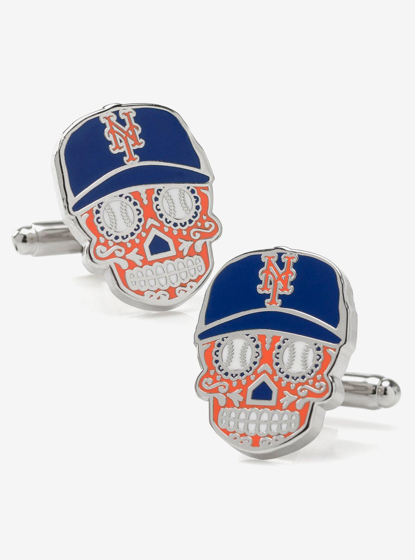 New York Mets Sugar Skull Cufflinks, , hi-res