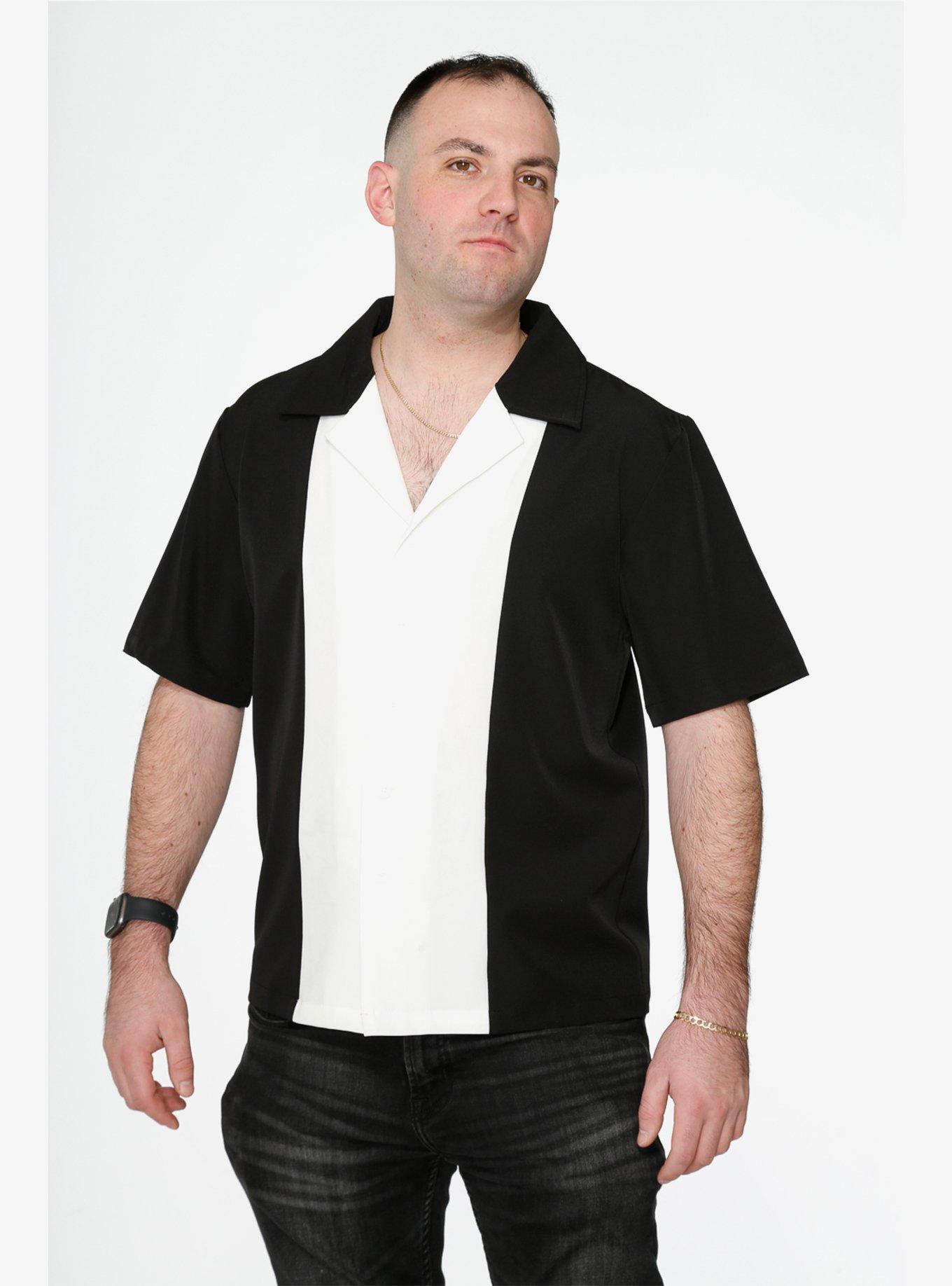 Black White Rockabilly Men's Shirt, , hi-res