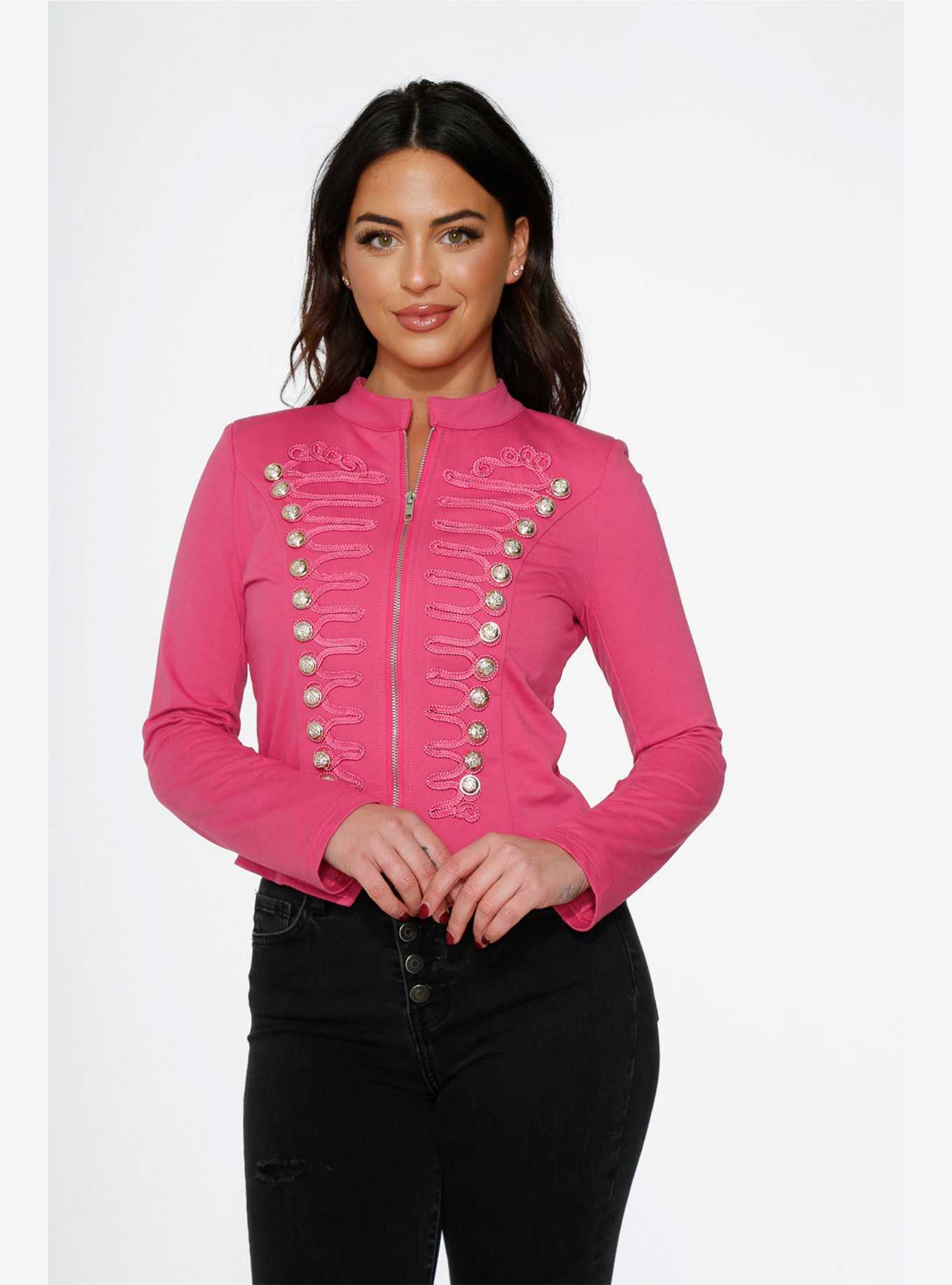 Hot Pink Military Jacket, , hi-res