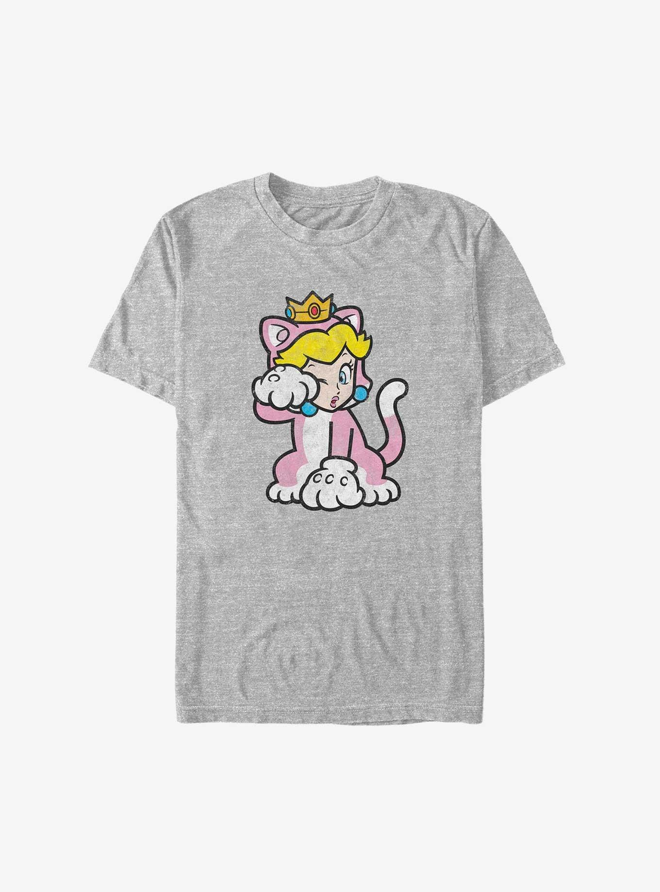 Nintendo Super Mario Bros. Cat Peach Solo Big Tall T Shirt GREY BoxLunch