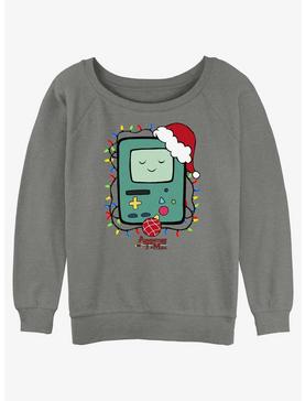 Adventure Time Christmas Light Up BMO Womens Slouchy Sweatshirt, , hi-res