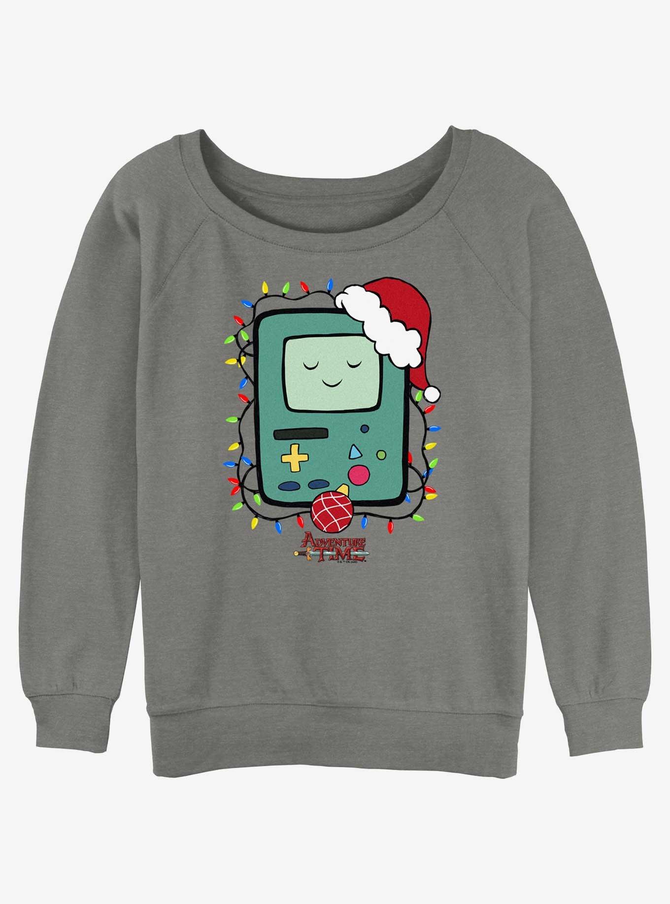 Adventure Time Christmas Light Up BMO Womens Slouchy Sweatshirt, , hi-res