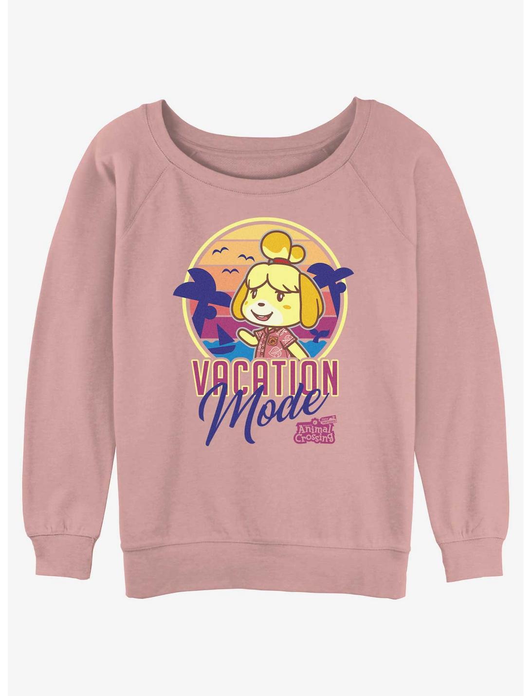 Nintendo Animal Crossing Vacation Mode Isabelle Womens Slouchy Sweatshirt, DESERTPNK, hi-res