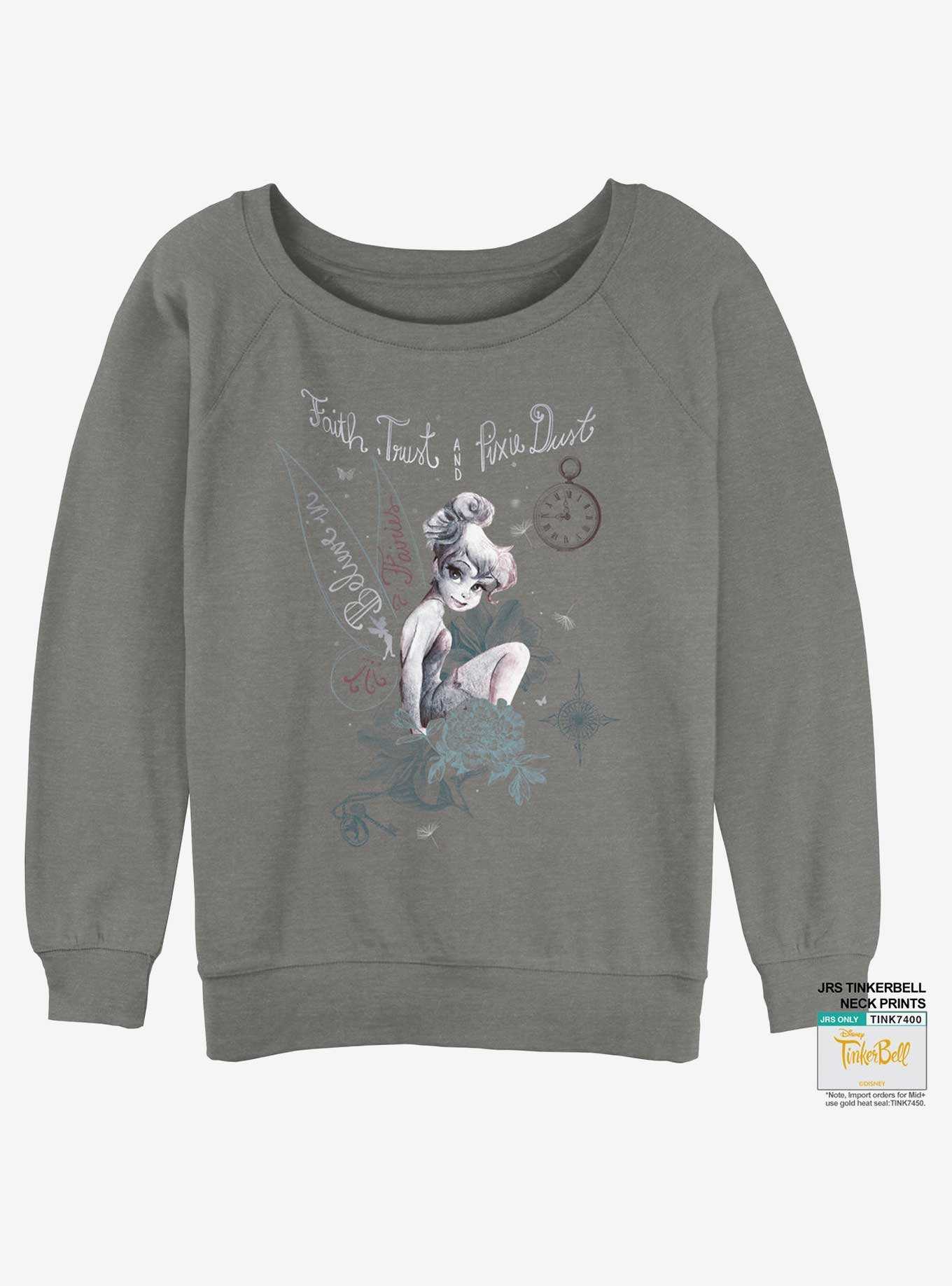 Disney Tinker Bell Pixie Dust Womens Slouchy Sweatshirt, , hi-res