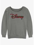 Disney Holiday Logo Womens Slouchy Sweatshirt, GRAY HTR, hi-res