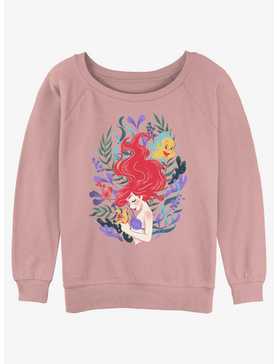 Disney The Little Mermaid Leafy Ariel Womens Slouchy Sweatshirt, , hi-res