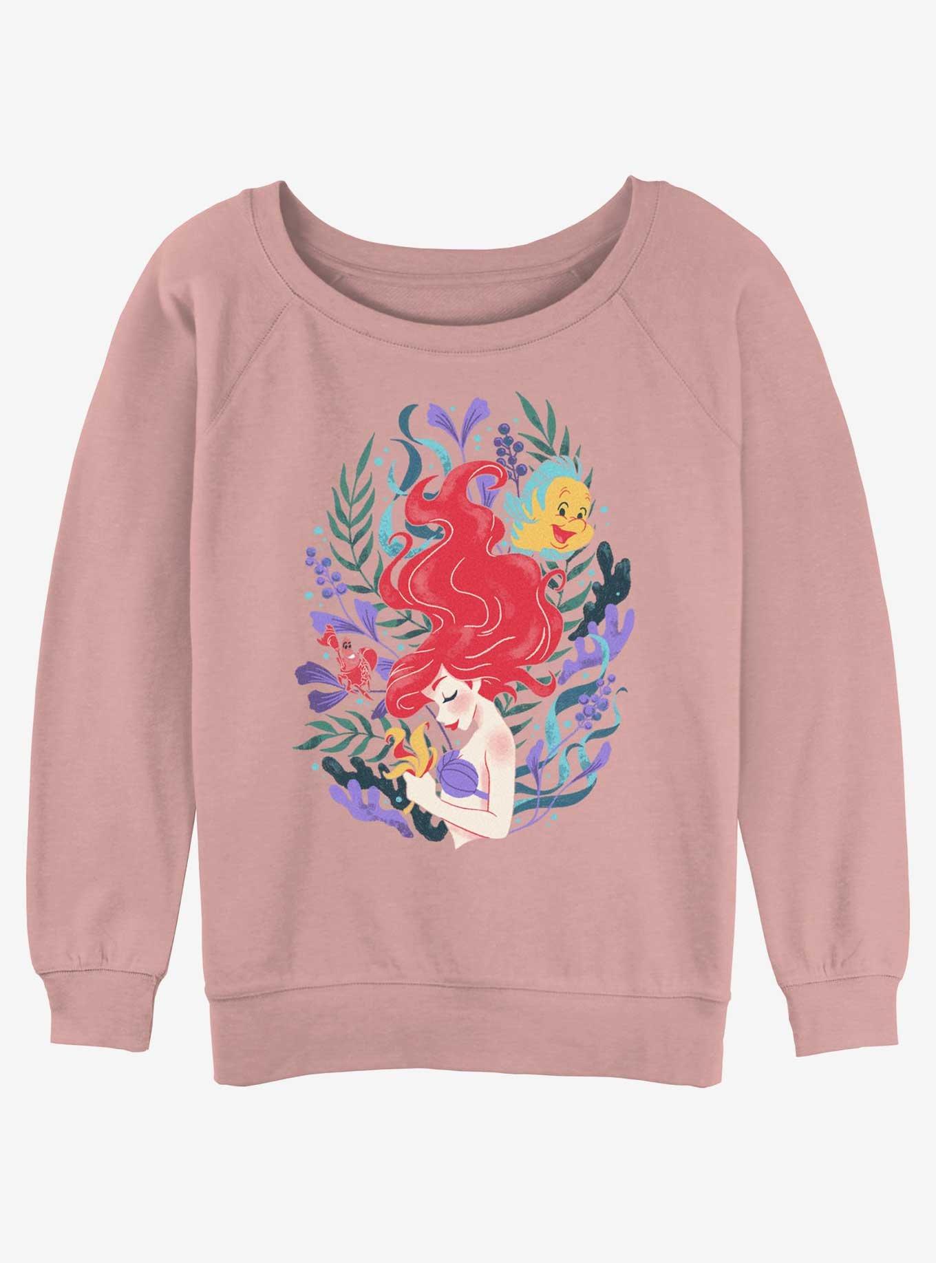 Disney The Little Mermaid Leafy Ariel Womens Slouchy Sweatshirt, , hi-res