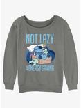 Disney Lilo & Stitch Lazy Energy Womens Slouchy Sweatshirt, GRAY HTR, hi-res